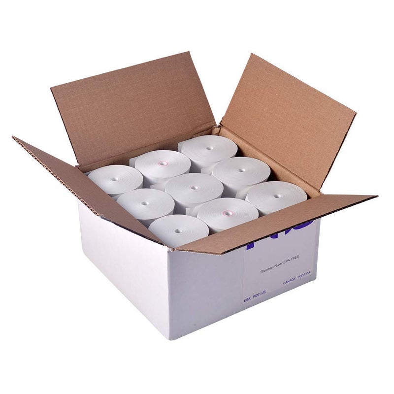 POS1 4 3/8 x 215 feet x 9 rolls CORELESS BPA Free Thermal Paper Rolls for Zebra QLn420 and Star TSP800 Mobile Thermal Receipt Printers. 65mm diameter - Image 1